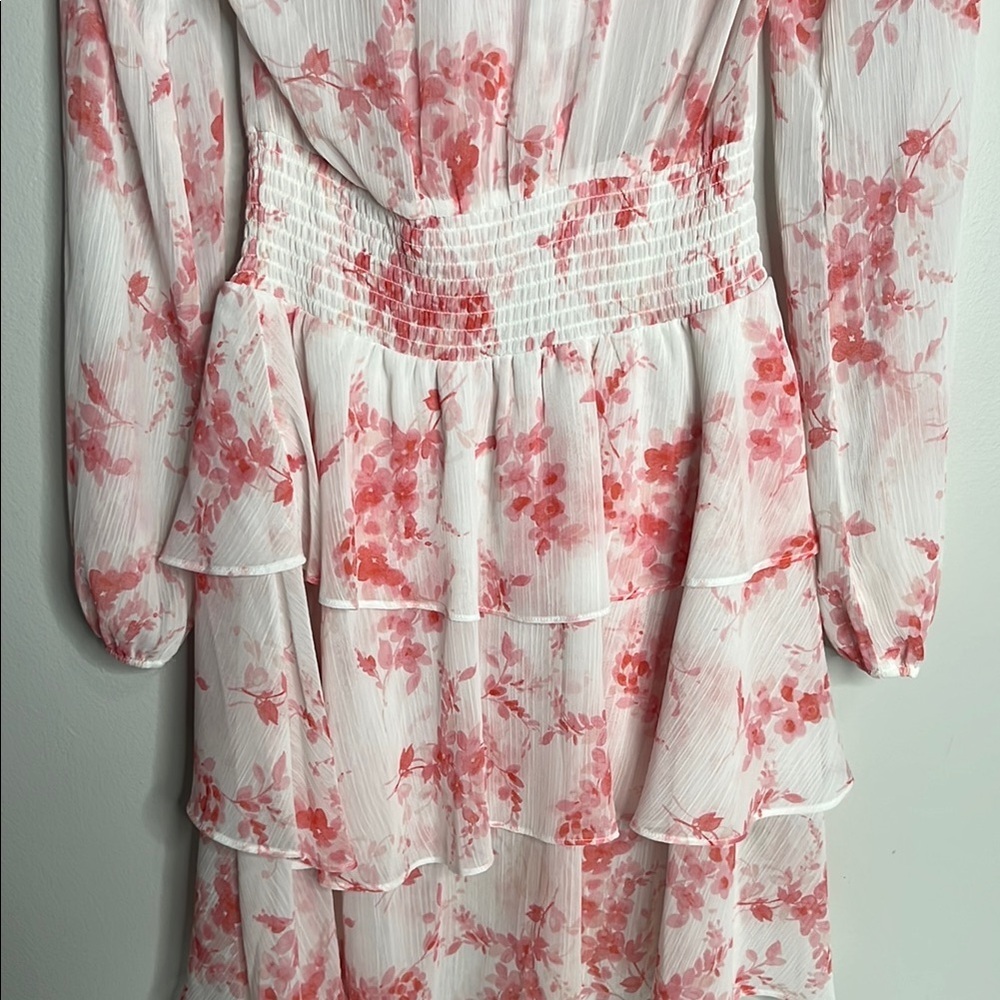 Floral Pink Ruffle Dress - Picture 7 of 7